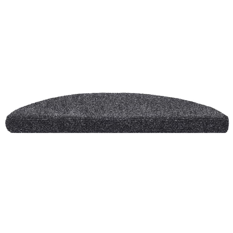 Vidaxx tapis d'escalier autocollants 30 pièces 56x17x3 cm gris foncé semi-circulaire