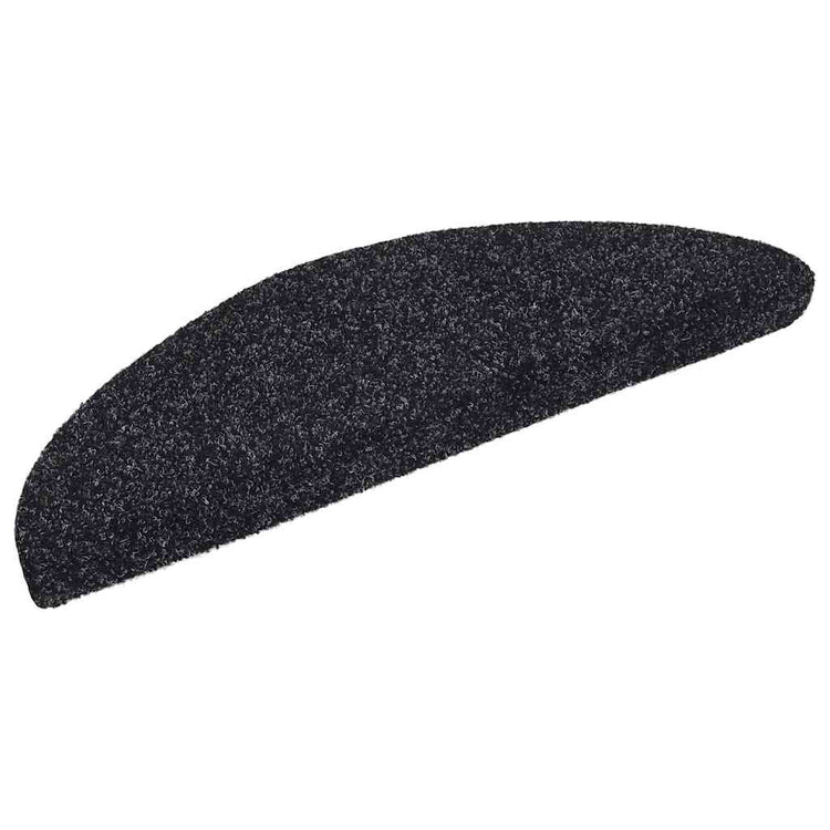 VidaXL tapis d'escalier auto-adhésifs 30 pièces 56x17x3 cm noir semi-circulaire