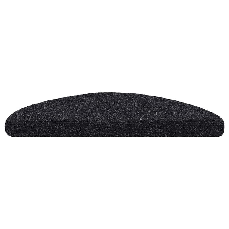 VidaXL tapis d'escalier auto-adhésifs 30 pièces 56x17x3 cm noir semi-circulaire