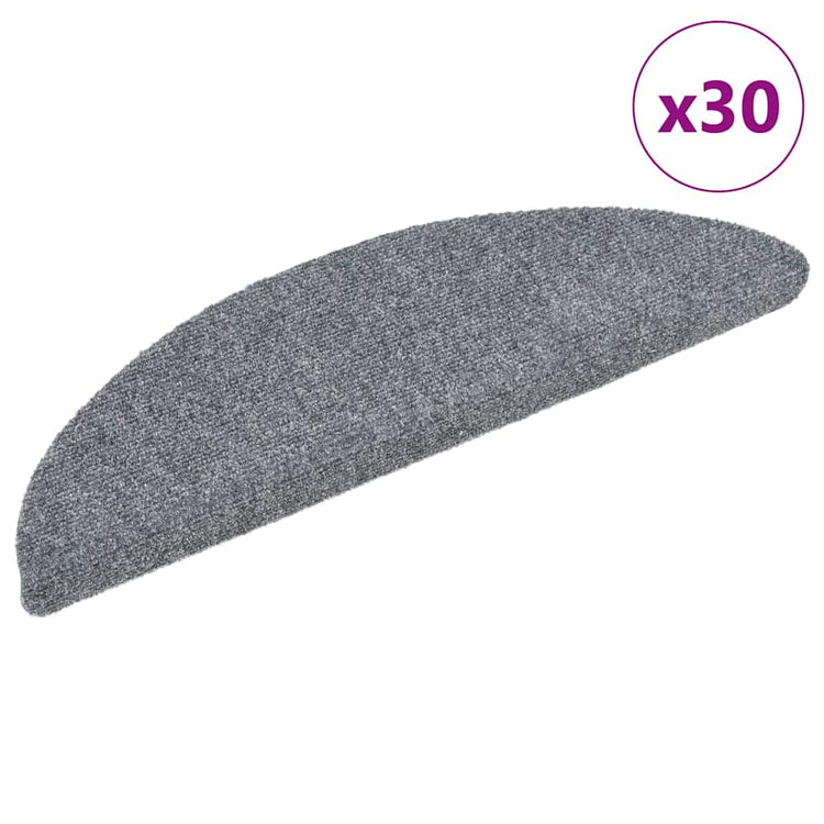 Vidaxx tapis d'escalier autocollants 30 pièces 56x17x3 cm gris clair semi-circulaire