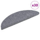 Vidaxx tapis d'escalier autocollants 30 pièces 56x17x3 cm gris clair semi-circulaire