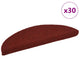 VidaXL tapis d'escalier auto-adhésifs 30 pièces 56x17x3 cm rouge bordeaux semi-circulaire
