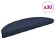 VidaXL tapis d'escalier auto-adhésifs 30 pièces 56x17x3 cm bleu semi-circulaire