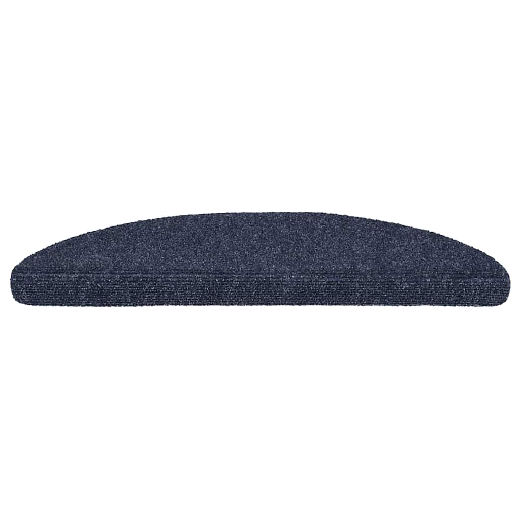 VidaXL tapis d'escalier auto-adhésifs 30 pièces 56x17x3 cm bleu semi-circulaire