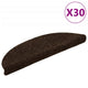 VidaXL tapis d'escalier auto-adhésifs 30 pièces 56x17x3 cm marron semi-circulaire
