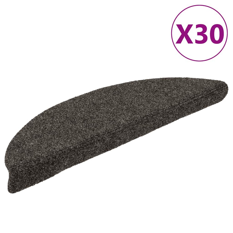 Vidaxx tapis d'escalier autocollants 30 pièces 56x17x3 cm anthracite semi-circulaire