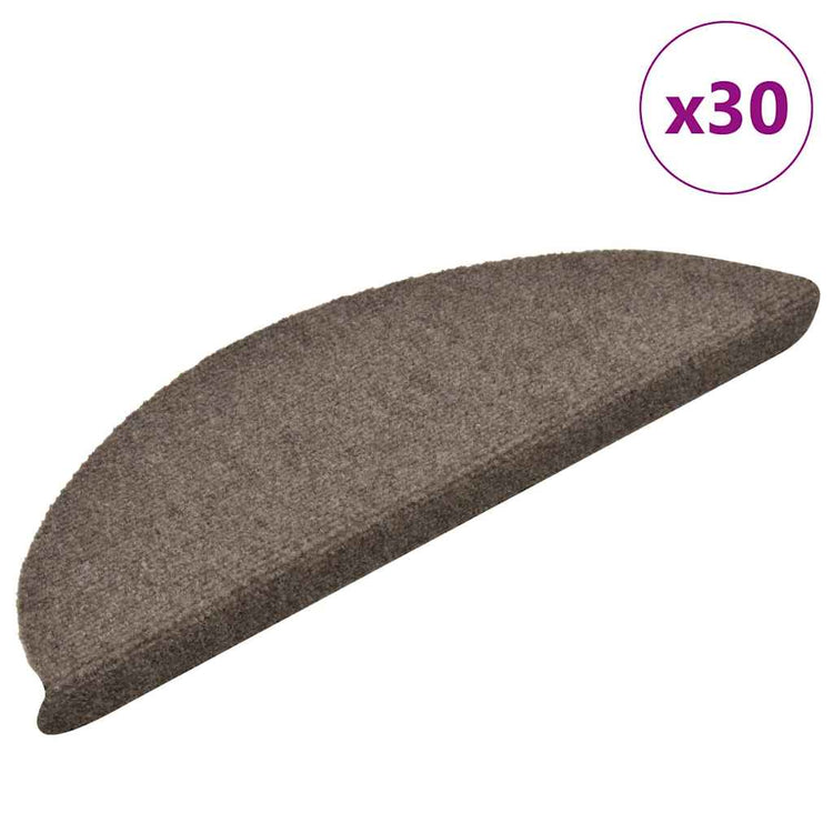 VidaXL tapis d'escalier auto-adhésifs 30 pièces 56x17x3 cm beige semi-circulaire