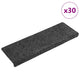 VidaXL tapis d'escalier auto-adhésifs 30 pièces 65x21x4 cm bord rectangulaire gris