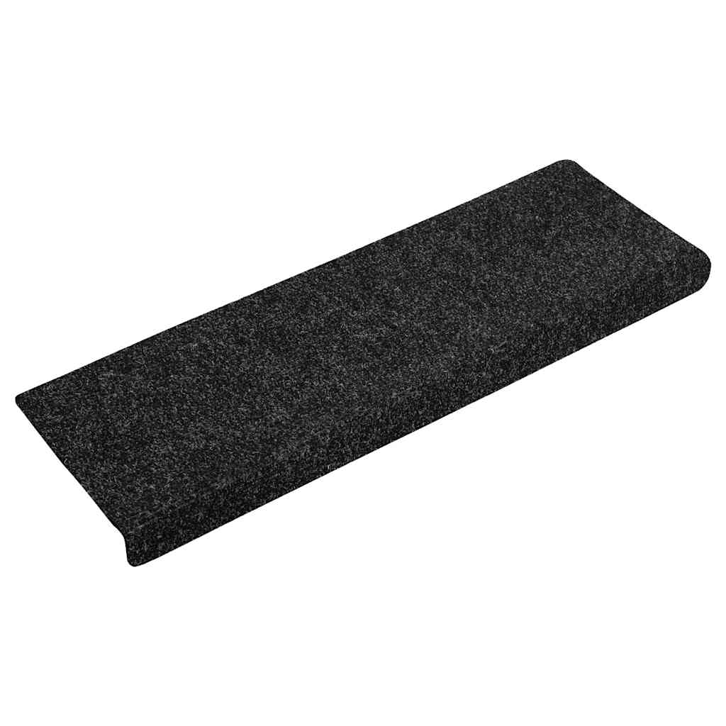 VidaXL tapis d'escalier auto-adhésifs 30 pièces 65x21x4 cm bord rectangulaire noir