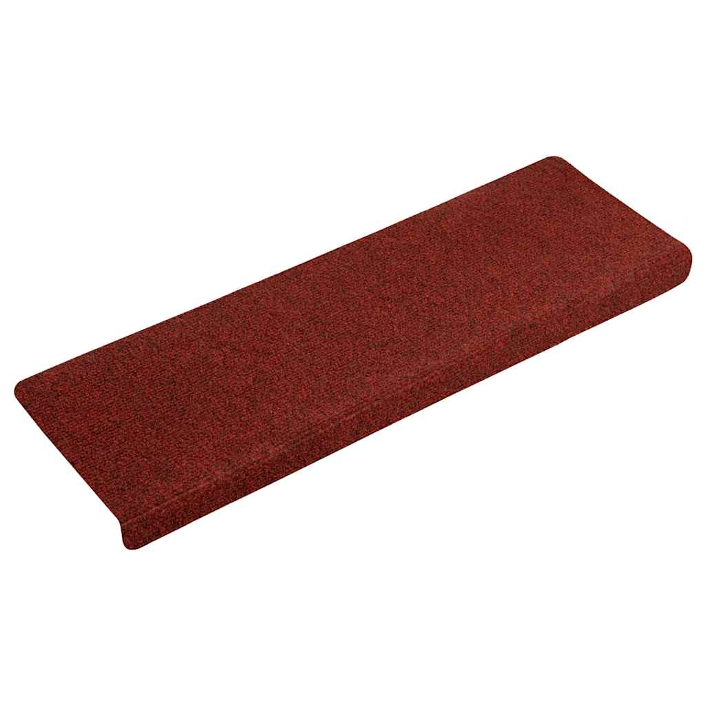 VidaXL tapis d'escalier auto-adhésifs 30 pièces 65x21x4 cm bord rectangulaire rouge bordeaux