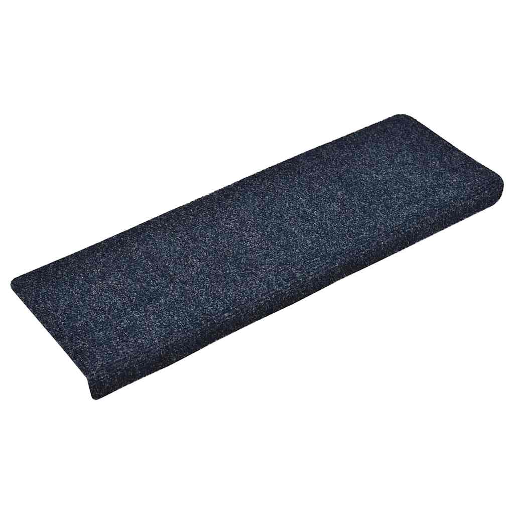 VidaXL tapis d'escalier auto-adhésifs 30 pièces 65x21x4 cm bord rectangulaire bleu