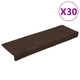 VidaXL tapis d'escalier auto-adhésifs 30 pièces 65x21x4 cm bord rectangulaire marron