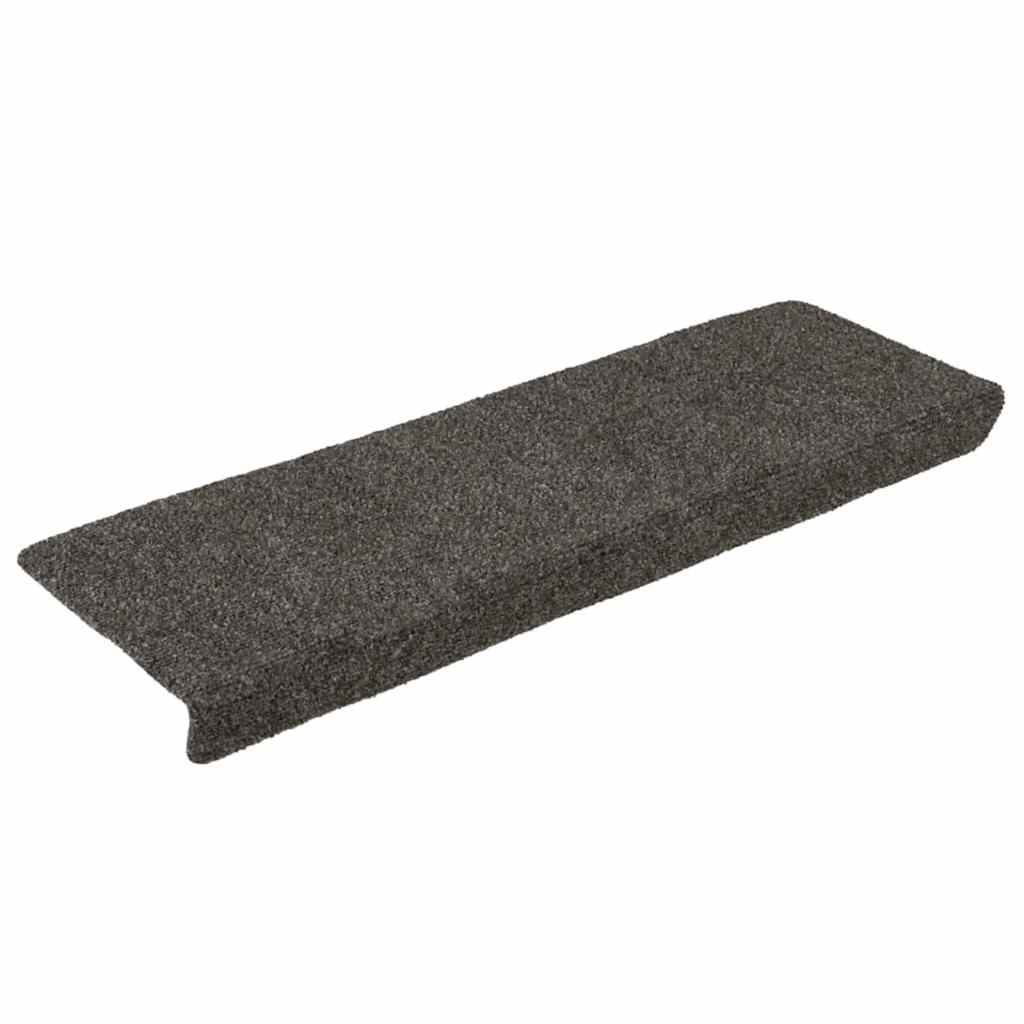 VidaXL tapis d'escalier auto-adhésifs 30 pièces 65x21x4 cm bord rectangulaire anthracite