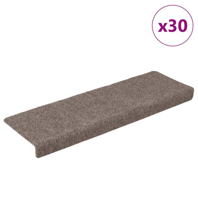 VidaXL tapis d'escalier auto-adhésifs 30 pièces 65x21x4 cm bord rectangulaire beige