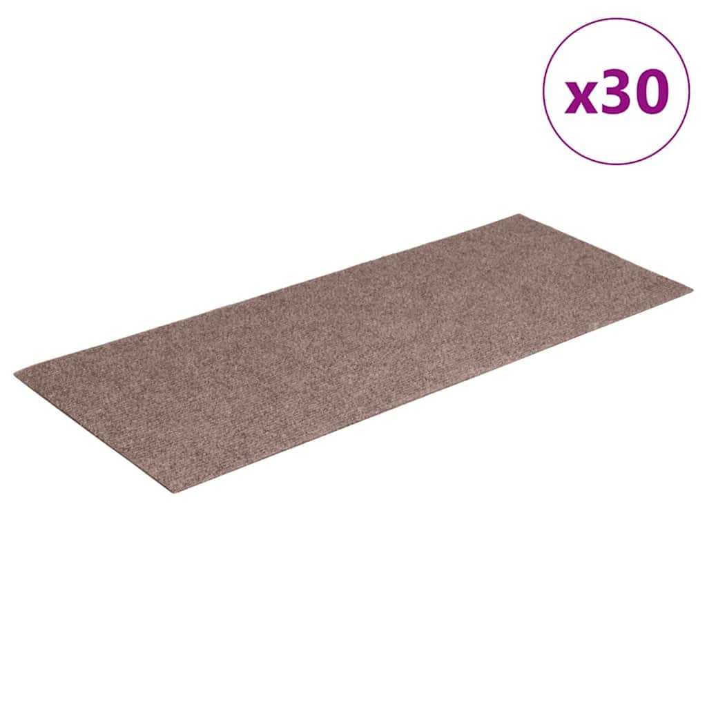VidaXL tapis d'escalier auto-adhésifs 30 pièces 60x25 cm marron clair rectangulaire
