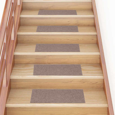VidaXL tapis d'escalier auto-adhésifs 30 pièces 60x25 cm marron clair rectangulaire