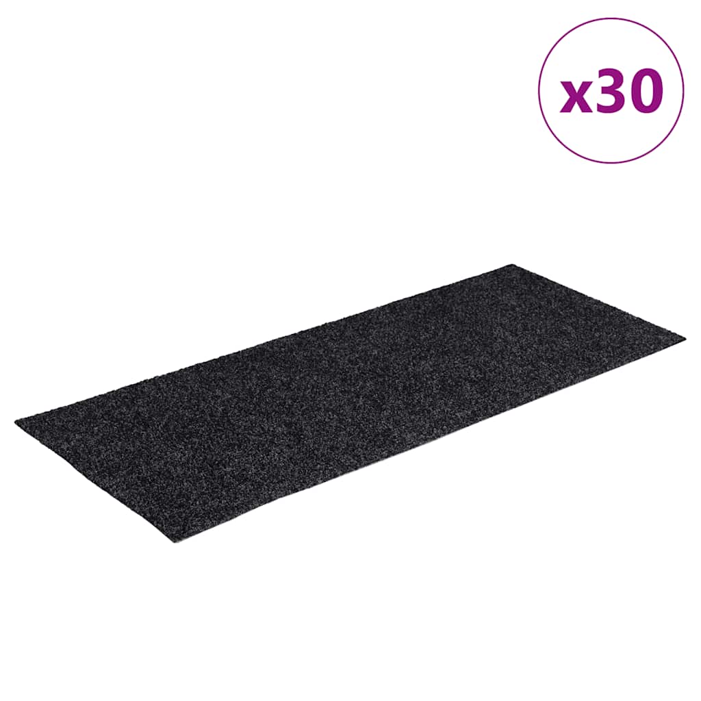 VidaXL tapis d'escalier auto-adhésifs 30 pièces 60x25 cm gris rectangulaire