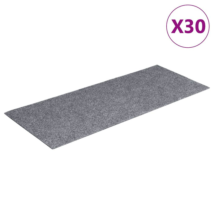 VidaXL tapis d'escalier auto-adhésifs 30 pièces 60x25 cm gris clair rectangulaire