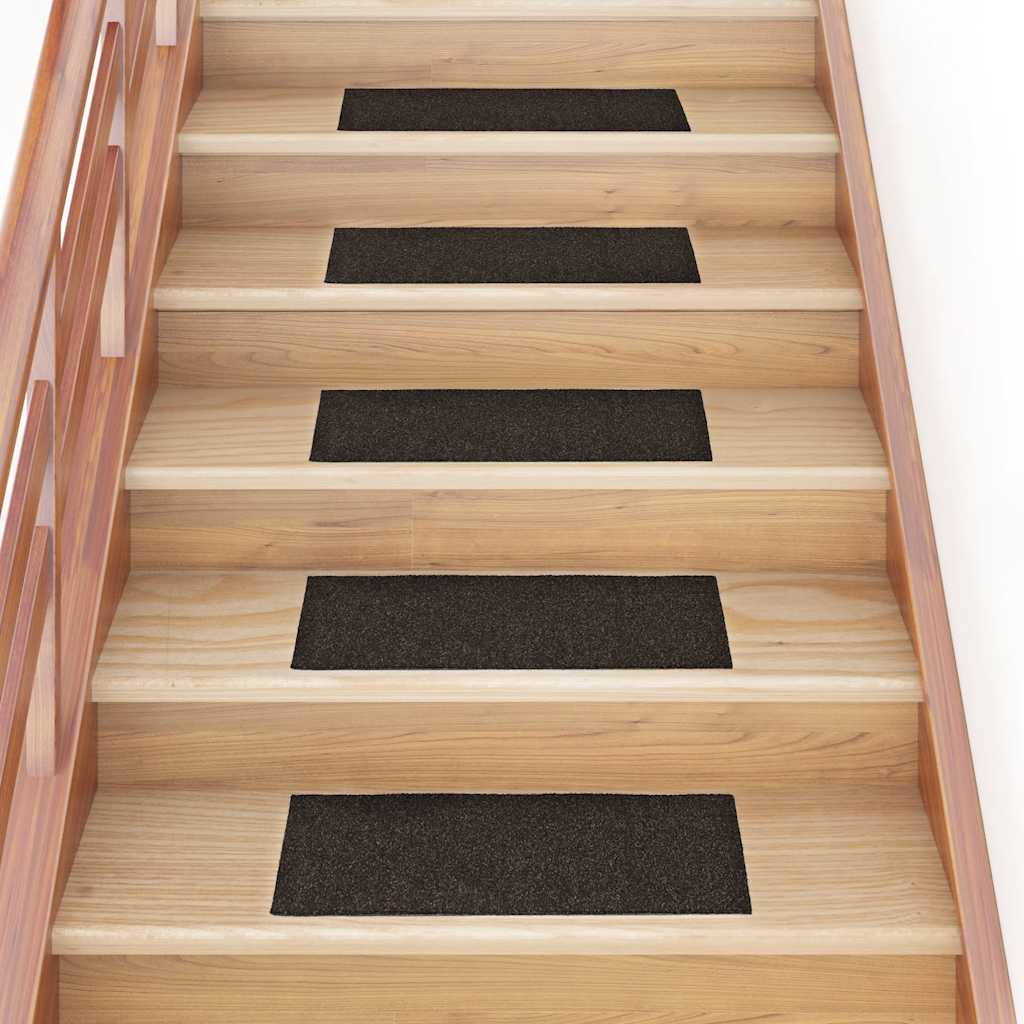 Vidaxx tapis d'escalier autocollants 30 pièces 60x25 cm marron foncé rectangulaire