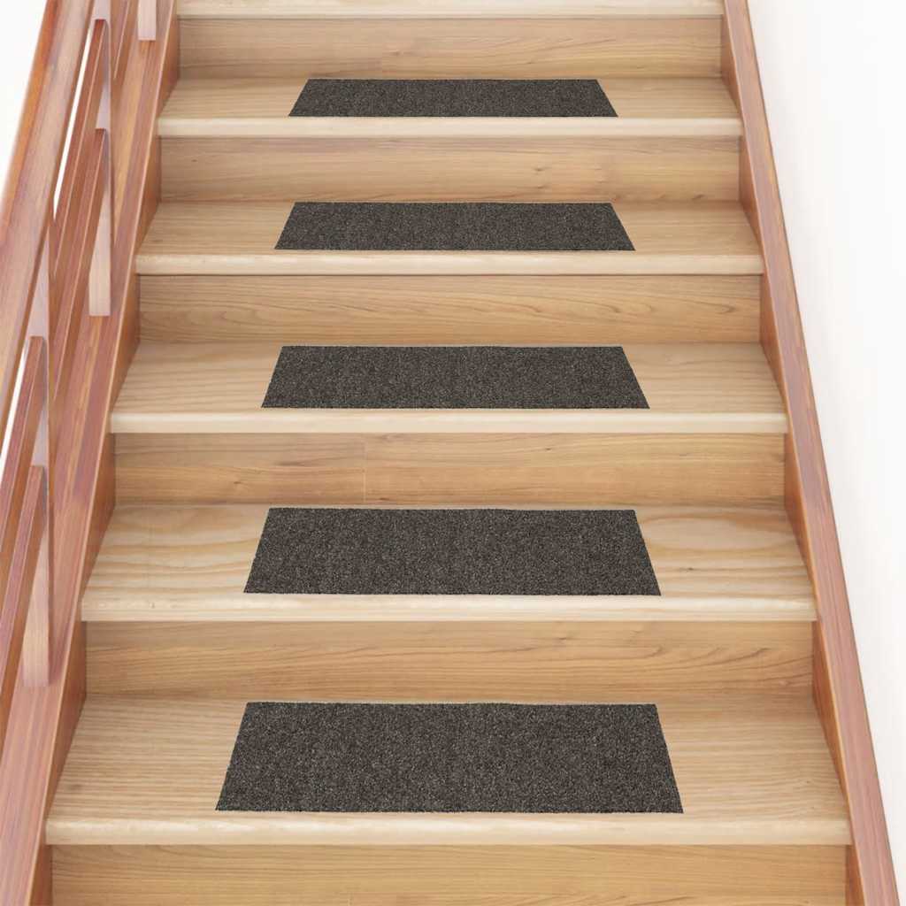 Vidaxx tapis d'escalier autocollants 30 pièces 60x25 cm anthracite rectangulaire