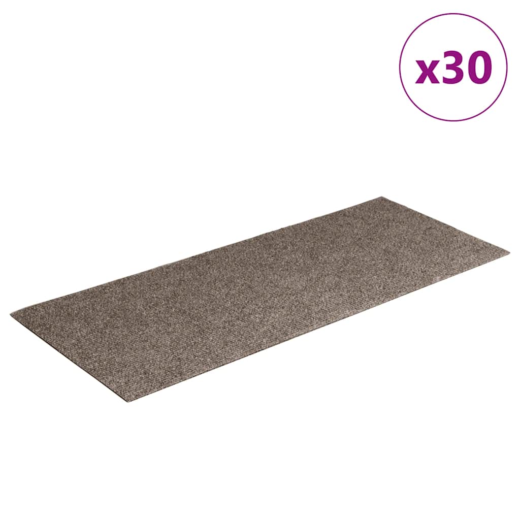 Vidaxx tapis d'escalier autocollants 30 pièces 60x25 cm beige rectangulaire