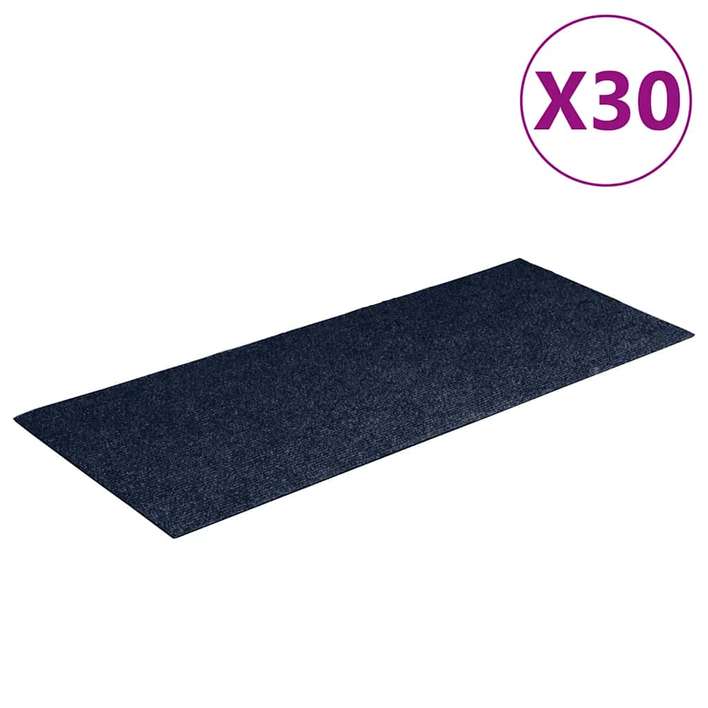 Vidaxx tapis d'escalier autocollants 30 pièces 60x25 cm bleu marine rectangulaire