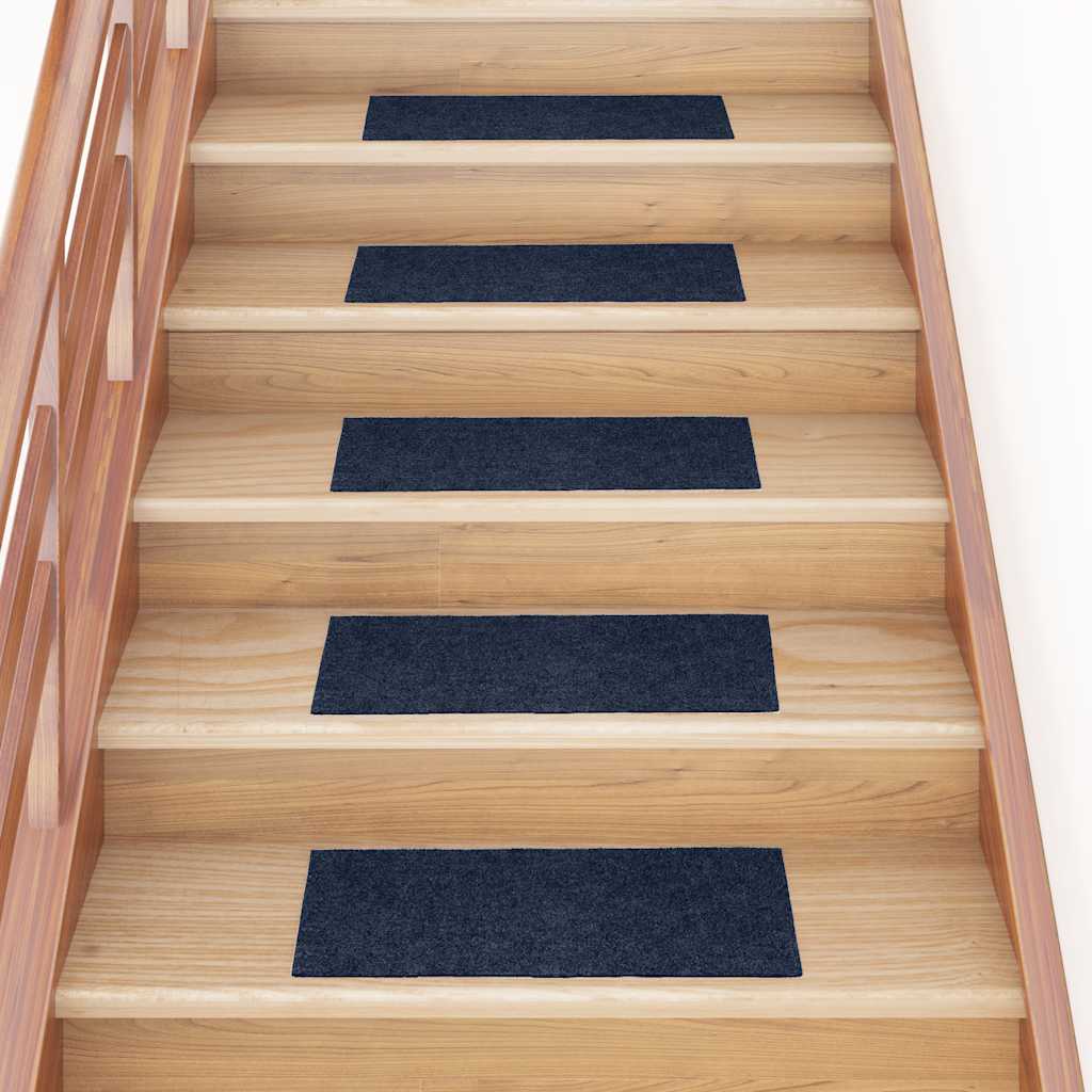 Vidaxx tapis d'escalier autocollants 30 pièces 60x25 cm bleu marine rectangulaire