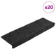 VidaXL tapis d'escalier auto-adhésifs 20 pièces 65x21x4 cm bord rectangulaire noir