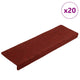VidaXL tapis d'escalier auto-adhésifs 20 pièces 65x21x4 cm bord rectangulaire rouge bordeaux