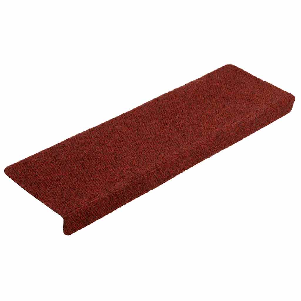 VidaXL tapis d'escalier auto-adhésifs 20 pièces 65x21x4 cm bord rectangulaire rouge bordeaux