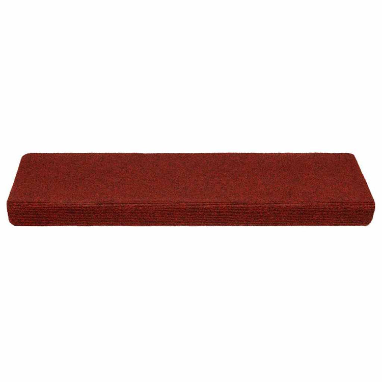 VidaXL tapis d'escalier auto-adhésifs 20 pièces 65x21x4 cm bord rectangulaire rouge bordeaux