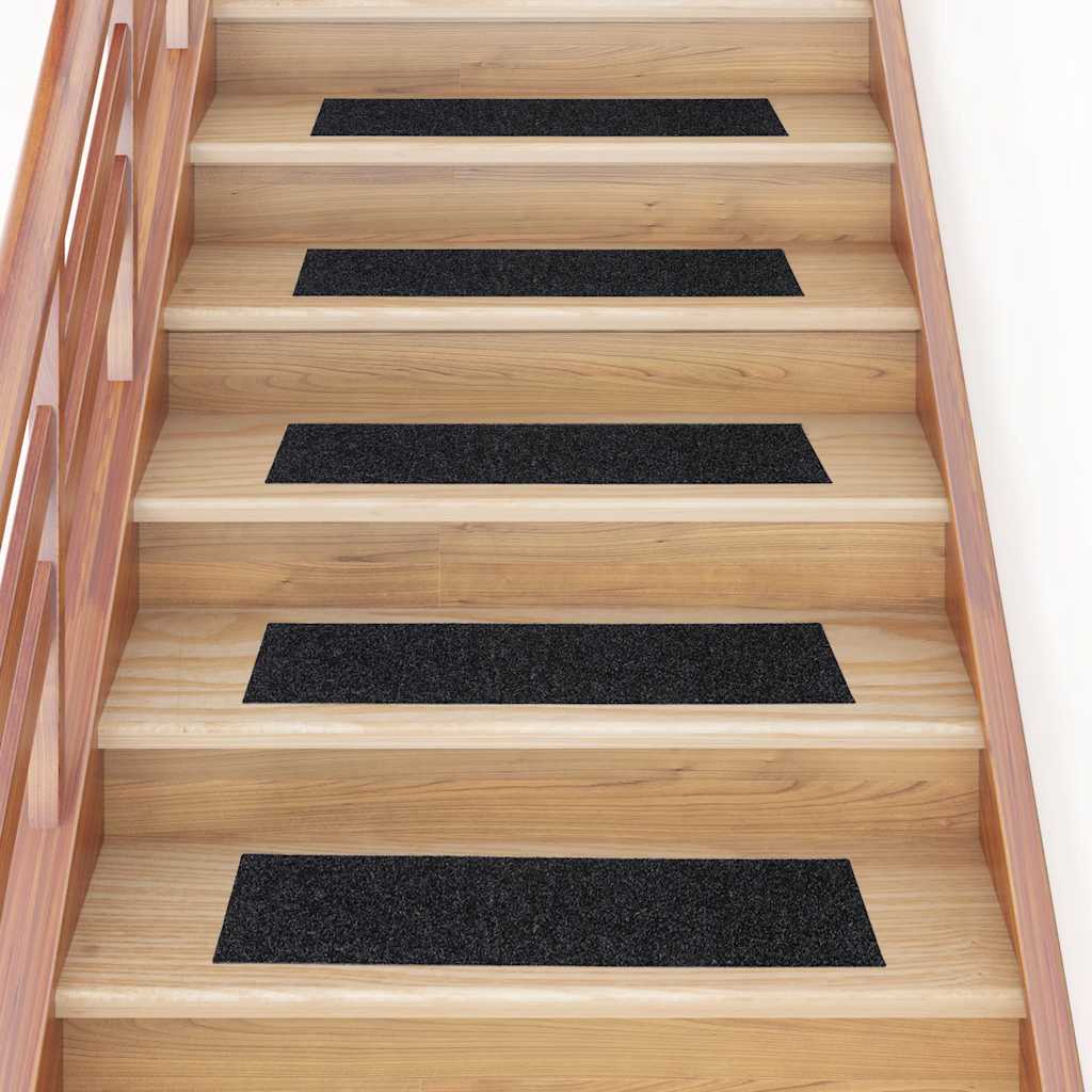 Vidaxx tapis d'escalier autocollants 30 pièces 76x20 cm noir rectangulaire
