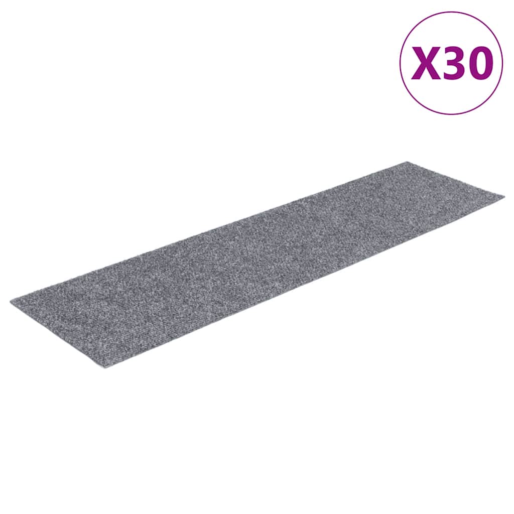 Vidaxx tapis d'escalier auto-adhésifs 30 pièces 76x20 cm gris clair rectangulaire
