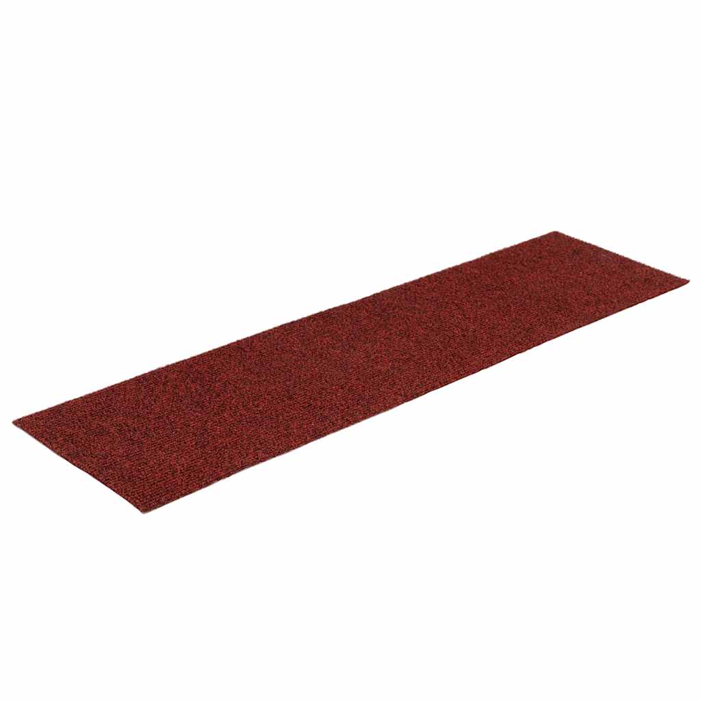 VidaXL tapis d'escalier auto-adhésifs 30 pièces 76x20 cm rouge bordeaux rectangulaire