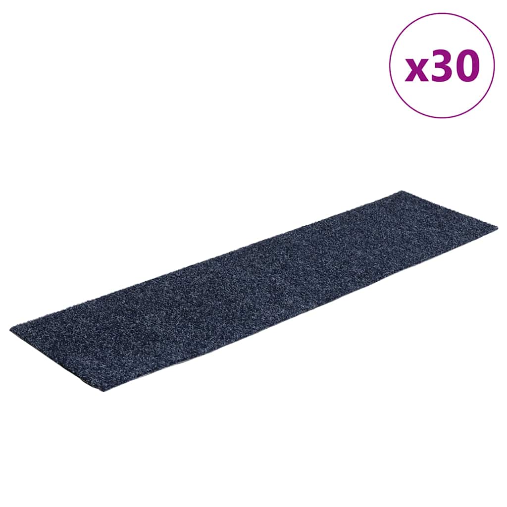 Vidaxx tapis d'escalier autocollants 30 pièces 76x20 cm gris bleu rectangulaire