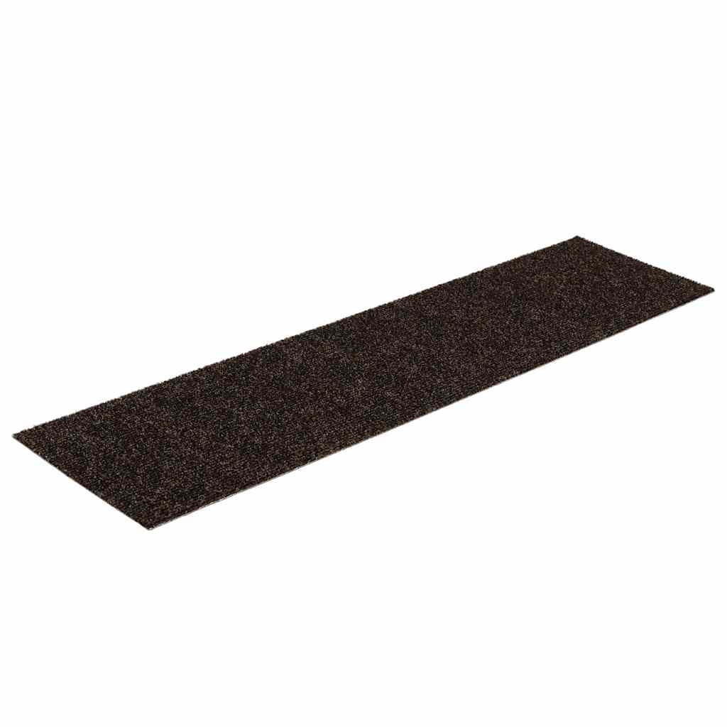 Vidaxx tapis d'escalier autocollants 30 pièces 76x20 cm marron foncé rectangulaire