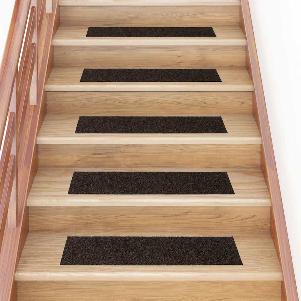 Vidaxx tapis d'escalier autocollants 30 pièces 76x20 cm marron foncé rectangulaire