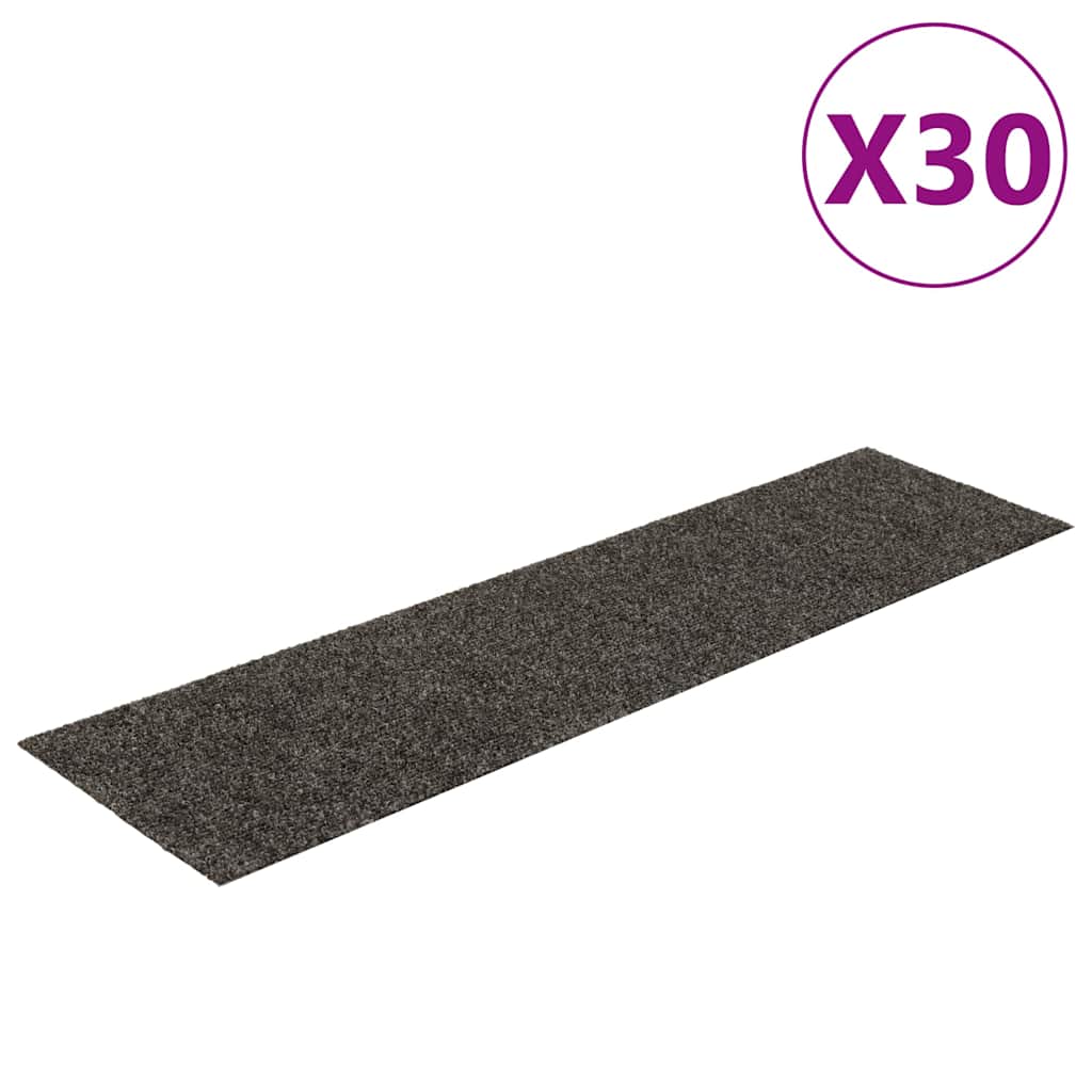 Vidaxx tapis d'escalier autocollants 30 pièces 76x20 cm anthracite rectangulaire