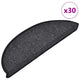 Vidaxx tapis d'escalier 30 pcs 56x17x3 cm anthracite semi-circulaire