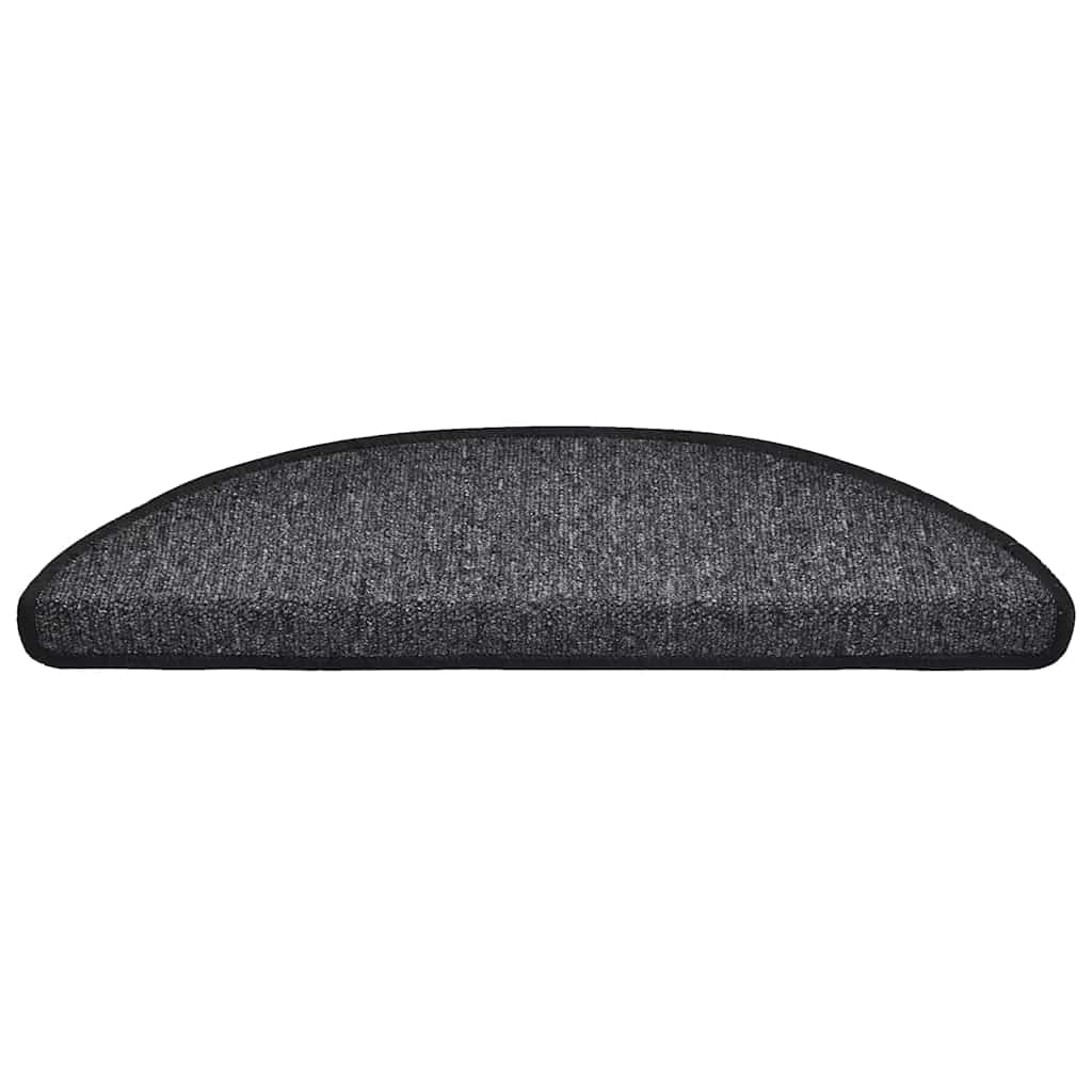Vidaxx tapis d'escalier 30 pcs 56x17x3 cm anthracite semi-circulaire