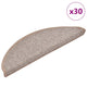 Vidaxx tapis d'escalier 30 pcs 56x17x3 cm marron clair semi-circulaire