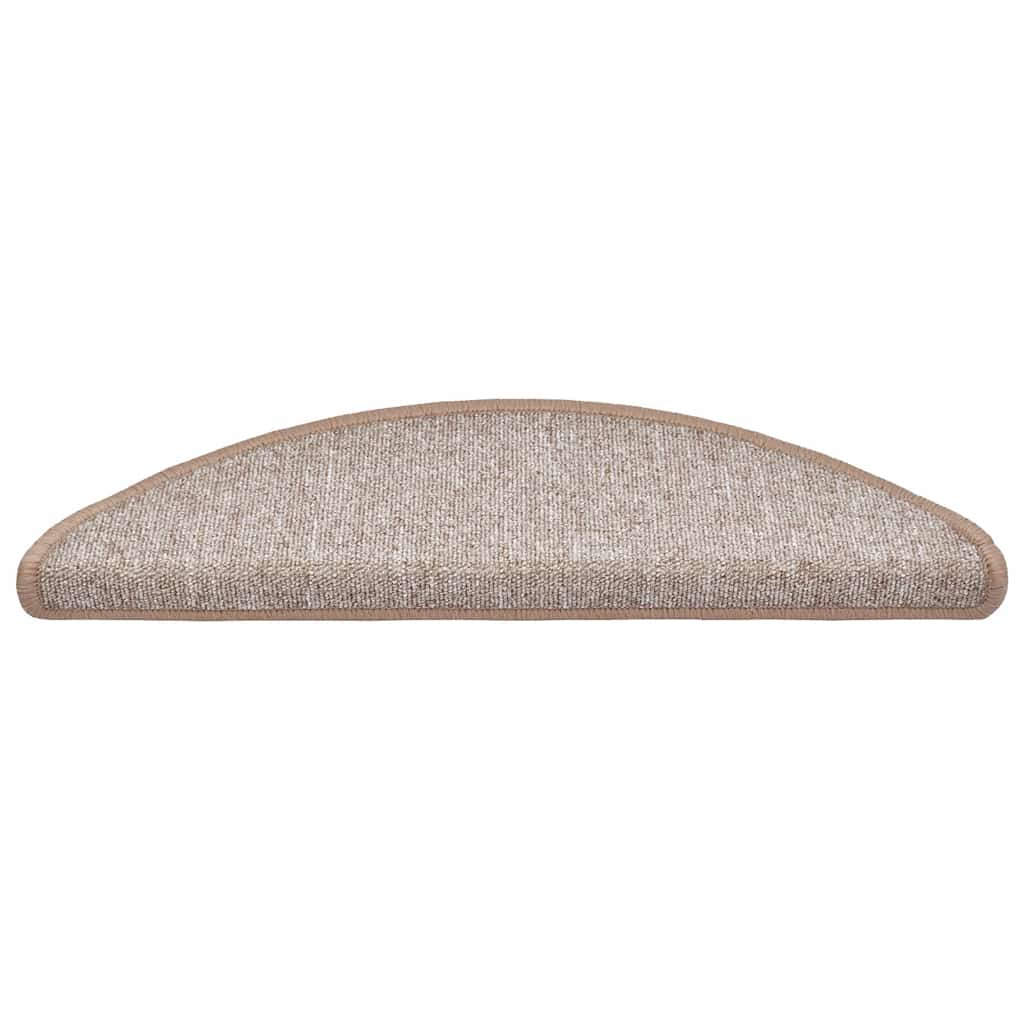 Vidaxx tapis d'escalier 30 pcs 56x17x3 cm marron clair semi-circulaire