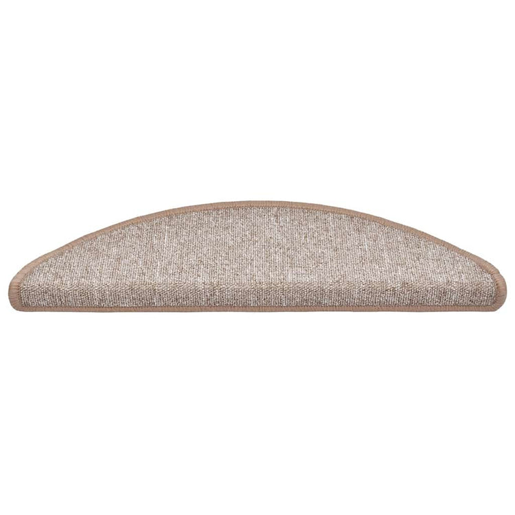 Vidaxx tapis d'escalier 30 pcs 56x17x3 cm marron clair semi-circulaire