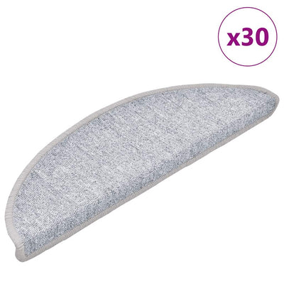 Vidaxx tapis d'escalier 30 pcs 56x17x3 cm gris clair semi-circulaire