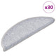 Vidaxx tapis d'escalier 30 pcs 56x17x3 cm gris clair semi-circulaire
