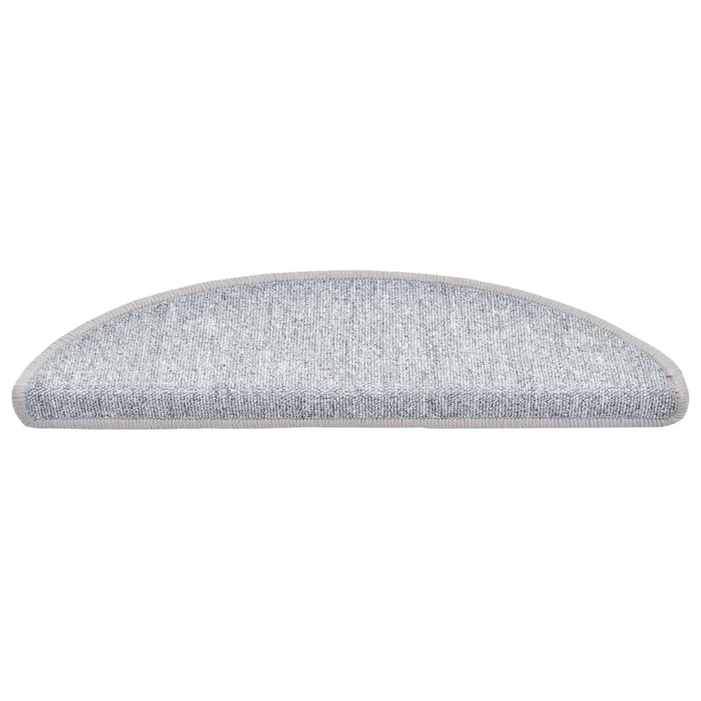 Vidaxx tapis d'escalier 30 pcs 56x17x3 cm gris clair semi-circulaire