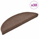 Vidaxx tapis d'escalier 30 pcs 56x17x3 cm marron café semi-circulaire
