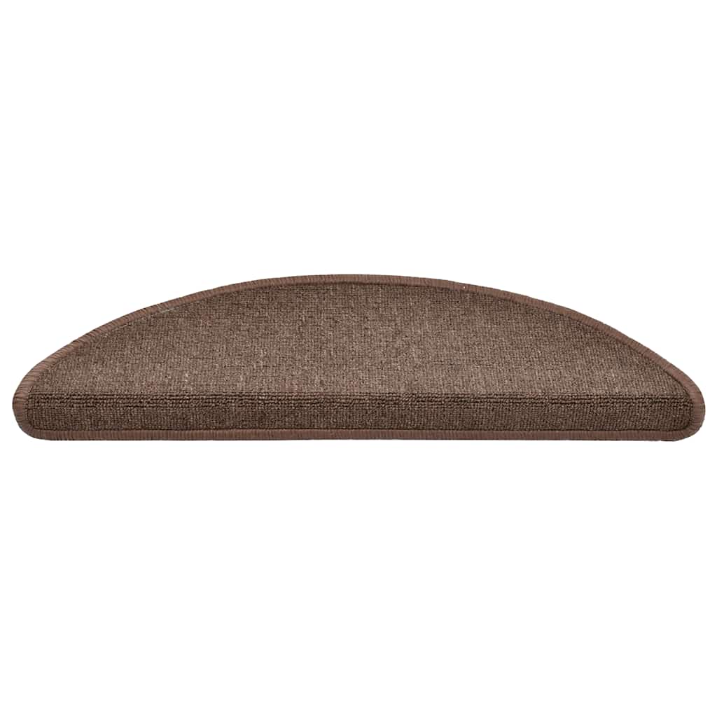 Vidaxx tapis d'escalier 30 pcs 56x17x3 cm marron café semi-circulaire