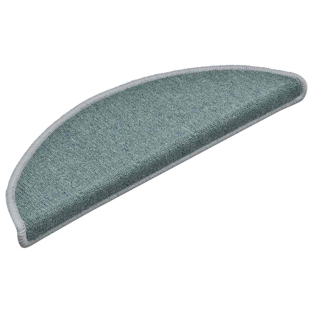 Vidaxx tapis d'escalier 30 pcs 56x17x3 cm bleu mer semi-circulaire