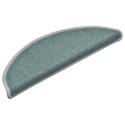 Vidaxx tapis d'escalier 30 pcs 56x17x3 cm bleu mer semi-circulaire